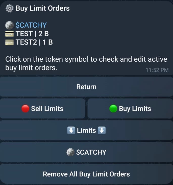 Active Orders - Buy Limit