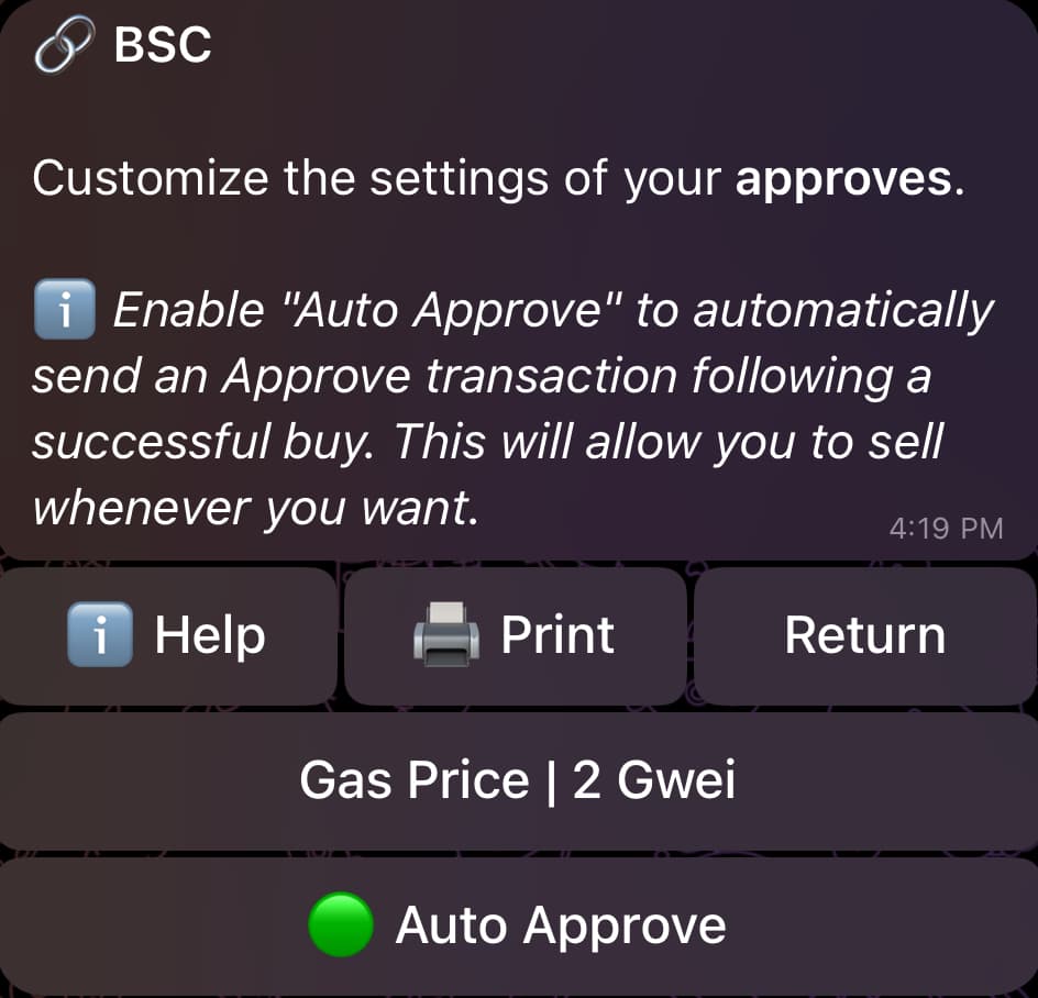 Global Settings: Approve Settings