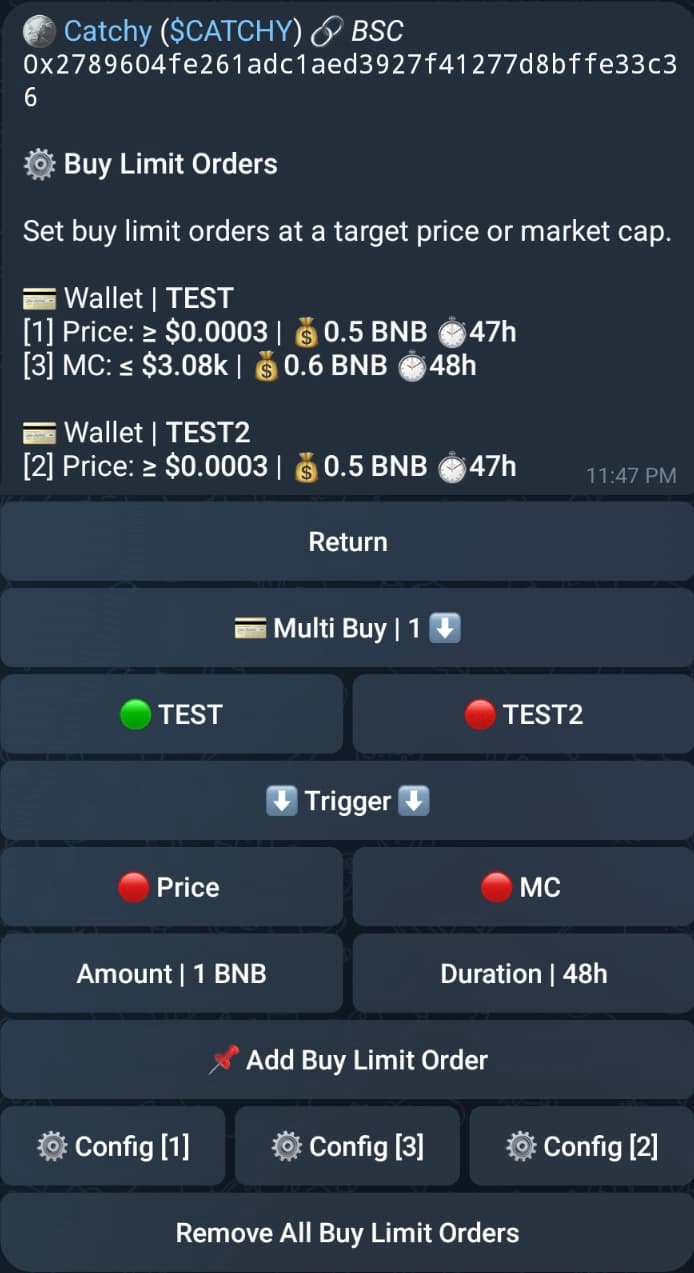 Token Buy Limit Orders