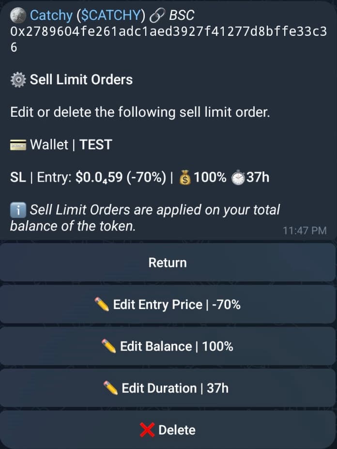 Configure Sell Limit [1]