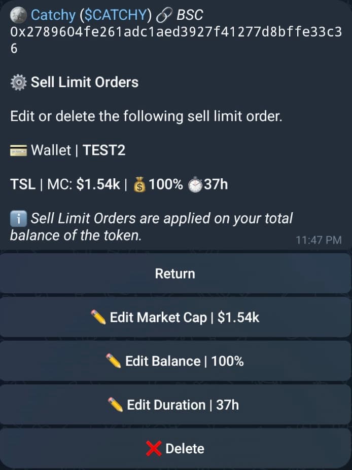 Configure Sell Limit [3]