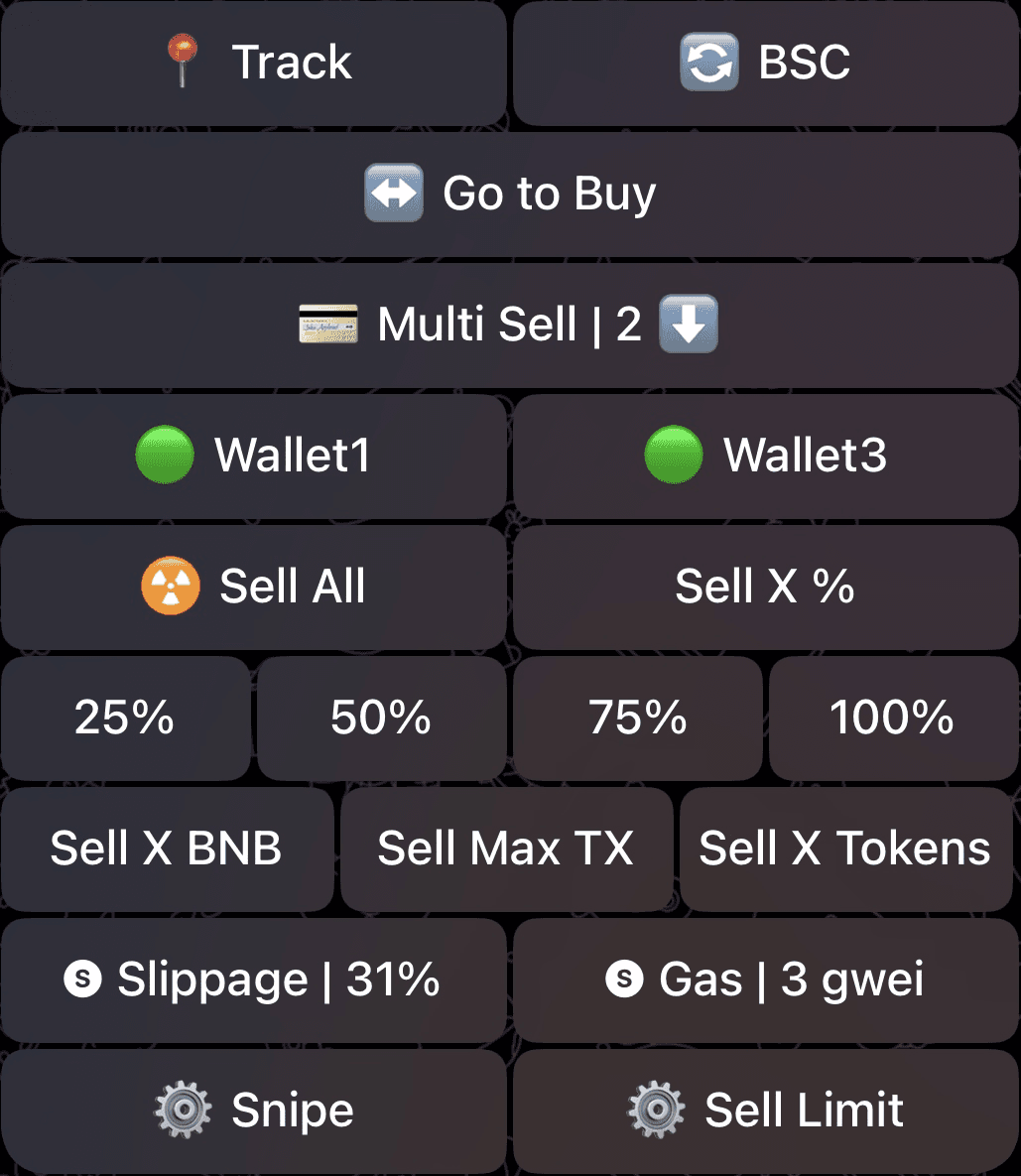 Multi Sell for Token Report Manual Sells