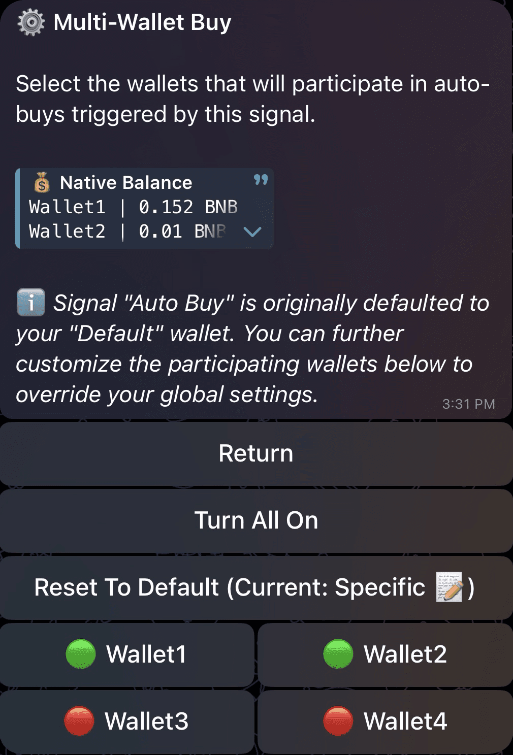 Multi Wallet Buy for Signals