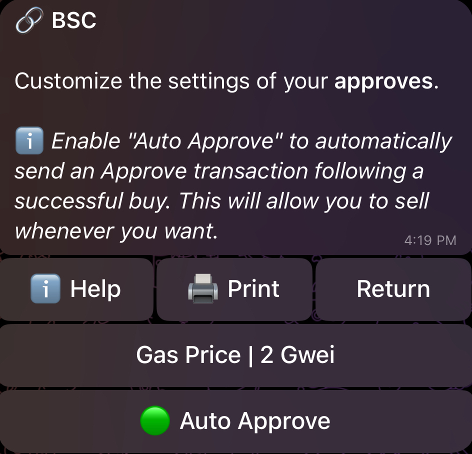 Global Settings: Approve Settings